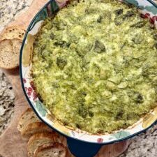 Basil Pesto Spinach & Artichoke Dip