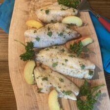 Chipotle Peach Baked Perch