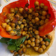 Harissa Chick Pea Stuffed Peppers