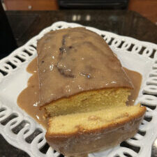 Lemon Cookie Loaf with Black Cherry Balsamic Icing