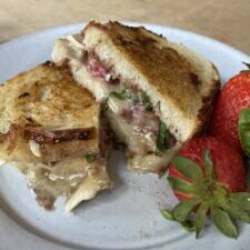 Roasted Strawberry Brie Grilled Cheese