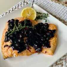 Salmon with Blueberry Balsamic sauce
