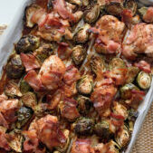 Sheet pan smoky sweet chicken and brussels