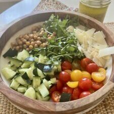 Spring Salad with Basil & Cucumber Balsamic Vinaigrette