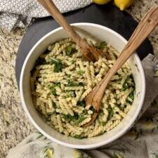 Spring Truffle Pea Pasta Salad